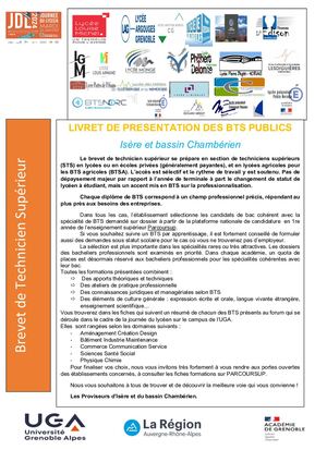 Livret des BTS ISERE et Bassin Chambérien
