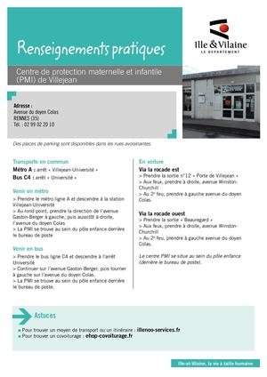 Fiche d'accès Pmi Villejean