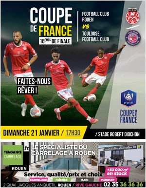 6 Pages Coupe De France Rouen Toulouse Janvier 2024