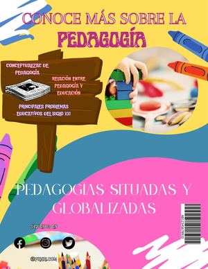 Portada Revista Ciencias Infantil Colorida Amarillo Azul Rosa