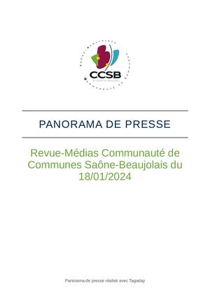 Revue de presse du 18 janvier 2024