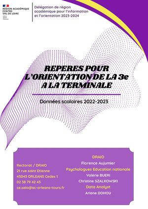 Repéres pour l'orientation de la 3e à la terminale, Données scolaires 2022-2023