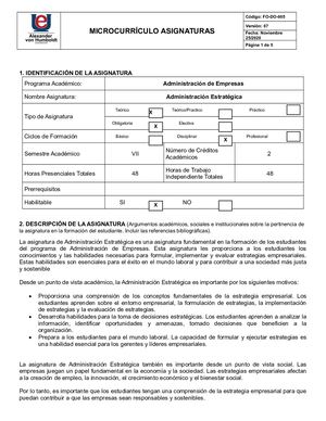 Fo Do 005 Microcurriculo Asignaturas V7 Admón Estratégica