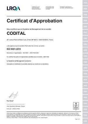 Iso 9001 Codital (Fr) Déc 2026