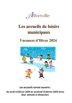 Les Accueils de Loisirs - Vacances d'hiver 2024 à Alfortville