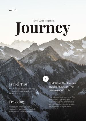 Gray Neutral Minimalist Travel Magazine