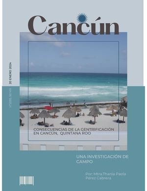 Consecuencias de la gentrificacion en Cancun, Quintana Roo