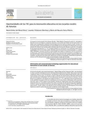 Oportunidades de las TIC para la innovación educativa en las escuelas rurales de Asturias