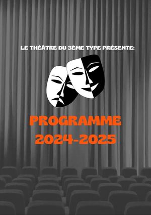 Théâtre du 3ème Type -Programme 24 25