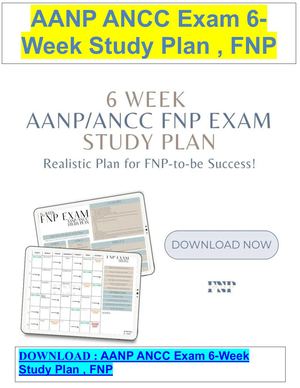 Aanp Ancc Exam 6 Week Study Plan , Fnp