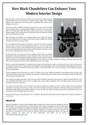 Calaméo - How Black Chandeliers Can Enhance Your Modern Interior Design