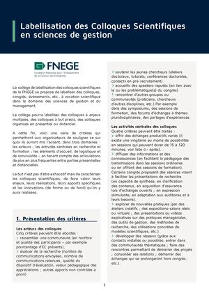 Labellisation Congrès