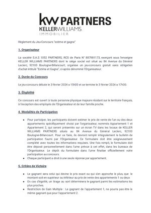 Règlement Du Jeu Concours Estime Et Gagne