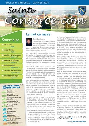 Bulletin municipal de Sainte-Consorce - janvier 2024
