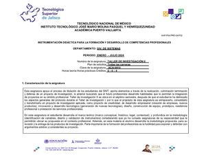 Instrumentación Didáctica Taller De Investig Ii 2024