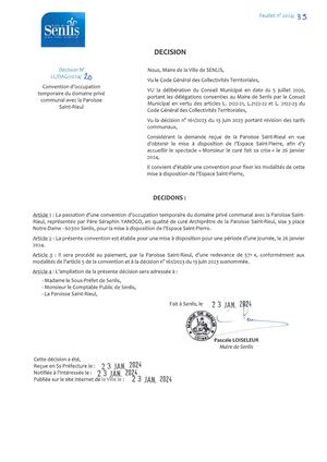 N° 20 - Convention d'occupation avec la Paroisse Saint RIeul