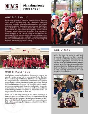 New Ulm Area Catholic Schools Fact Sheet