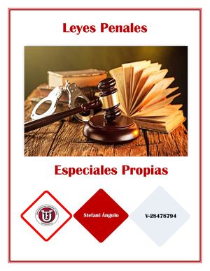 Leyes Penales Especiales Propias Articulos