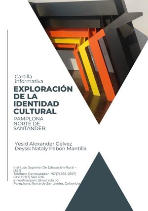 Cartilla Analisis Cultural Pamplona Norte De Santander