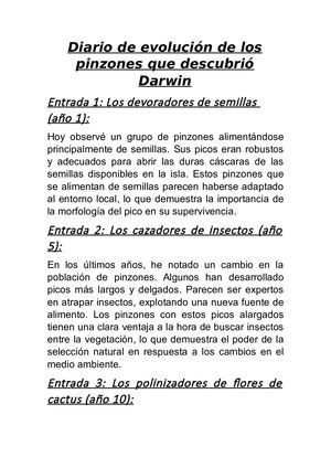 Diario De Evolución De Los Pinzones Que Descubrió Darwin