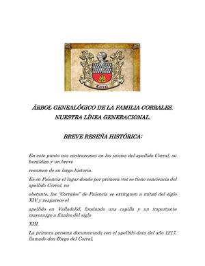 ÁRbol Genealógico De La Familia Corrales Real E Inconcluso