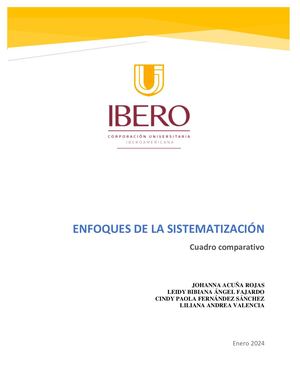Cuadro Comparativo Enfoques De La Sistematización