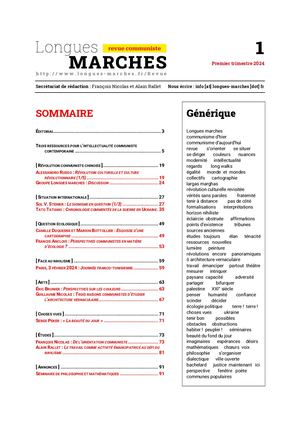 Revue communiste LONGUES MARCHES n°1 - Premier trimestre 2024