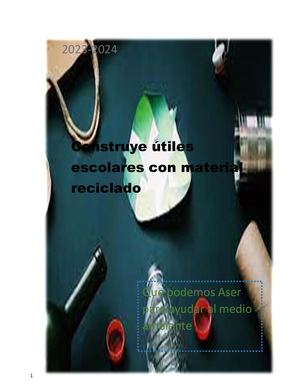 construye utiles escolares con material reciclado