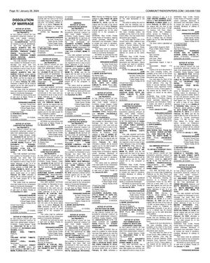 Legals - January 29, 2024