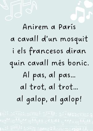 Anirem A París A Cavall D’un Mosquit I Els Francesos Diran Quin Cavall Més Bonic Al Pas, Al Pas… Al Trot, Al Trot… Al Galop, Al Galop!