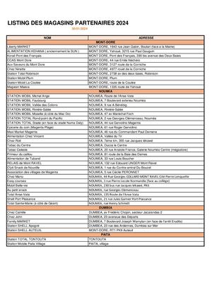 Listing Dépositaires TANÉO Rentrée 2024