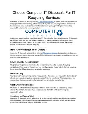 Computer Disposal Quotation Calaméo - Citd (Computer Recyling)