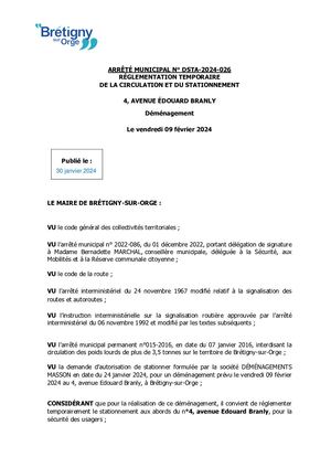 Dsta 2024 026 Rtcs Déménagement 4 Avenue Edouard Branly