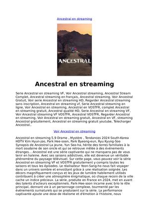 Ancestral En Streaming