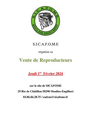 CATALOGUE VENTE AUX ENCHERES DE TAUREAUX SICAFOME 2024