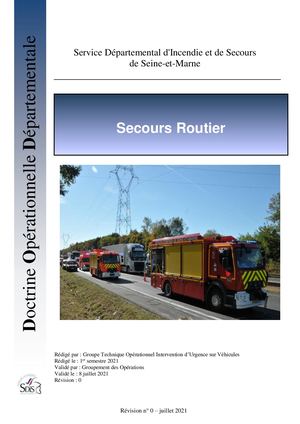 Doctrine Opérationnelle Départementale Secours Routier (Sr)