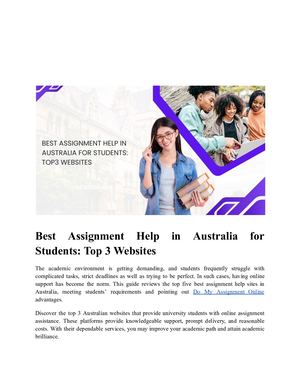 Best Assignment Help In Australia For Students Top 3 Websites