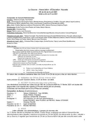 Compilation de Compte Rendu Conseil d'Administration 2021-2023