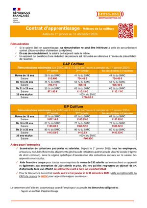 Contrat Apprentissage Coiffure A Compter Du 1er Janvier 2024
