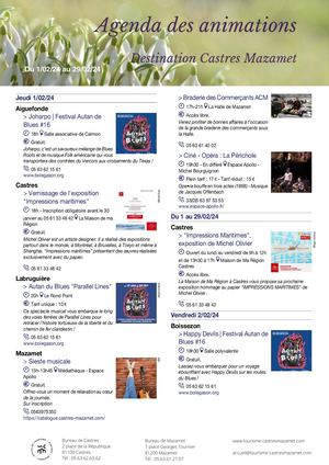 Agenda Des Animations Février 2024 Destination Castres Mazamet