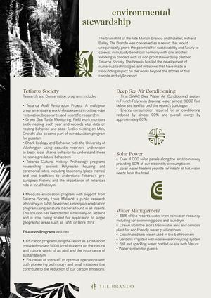 The Brando Environmental Stewardship