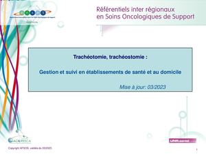 Tracheotomie Tracheostomie AFSOS 2023