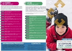 Programme des vacances de février mars 2024