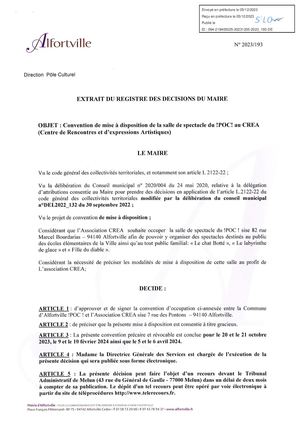 2023 193 Dec Convention Mise Disposition Salle Spectacle POC Au CREA Tampon