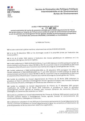 arrete prefectoral possession anticipee 08 2023