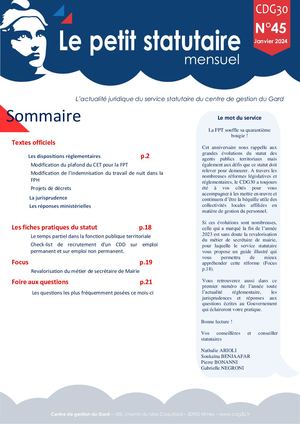 Le Petit Statutaire Janvier 2024