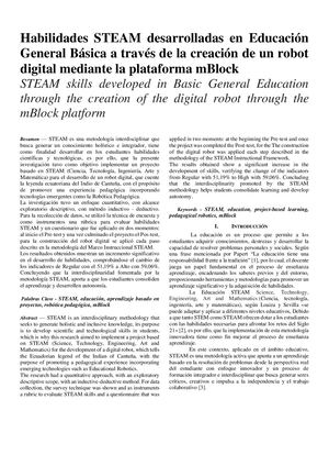 Habilidades Steam Desarrolladas En Educación General Básica