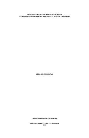 Plan Regulador Puchuncaví Horcón, Ventanas, Maitencillo, Caucau