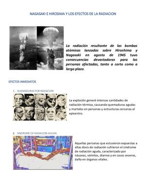 Nagasaki E Hirosima Y Los Efectos De La Radiacion