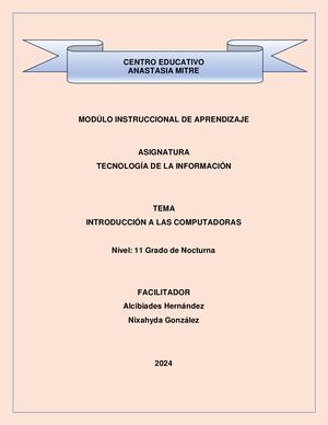 Introducción A Las Computadoras